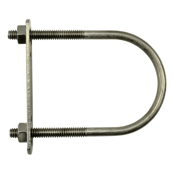 Midwest Fastener Round U-Bolt, 1/4"-20, 2 in W, 3-1/2 in H, Plain 18-8 Stainless Steel, 10 PK 52275 - main